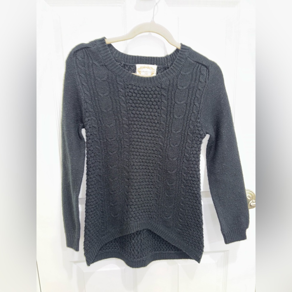 Ambiance Black Cable Knit Sweater